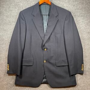 Wimbledon of England Blazer 40R Blue Single Breast Notch Lapel Wool Blend